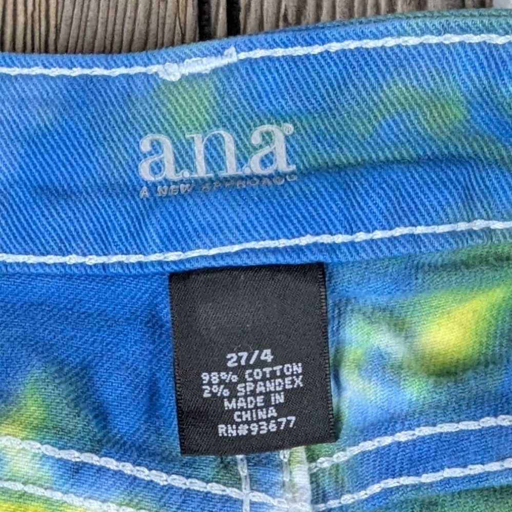 Ana tie-dye Capri denim pants size 27/4 - Picture 4 of 14